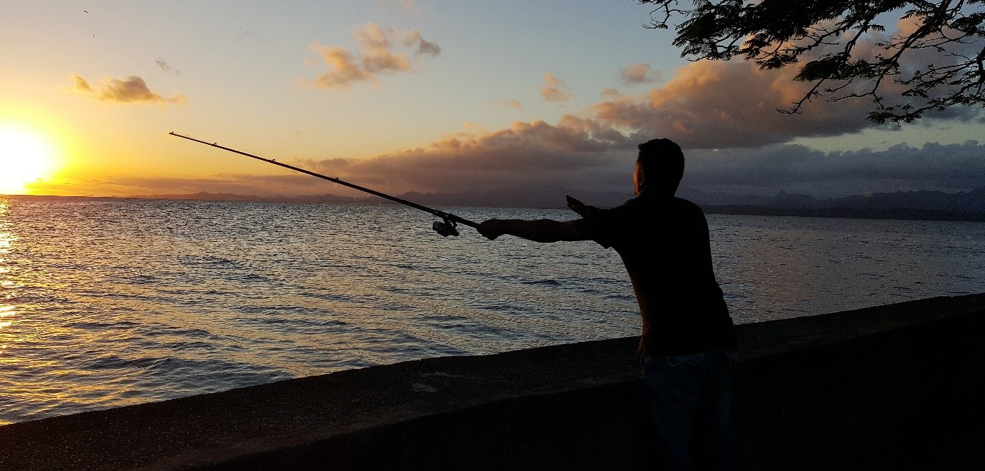 Man line fishing